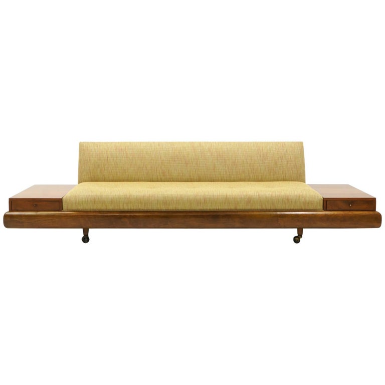 Excellent Armless Sofa with Attached Tables by Adrian Pearsall at 1stDibs