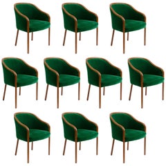 Vintage Ward Bennett for Brickell Associates Armchairs, Set of Ten, circa 1970