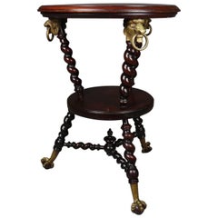 Neoclassical Carved Mahogany Horner Bros Barley Twist Stand, 19th Century