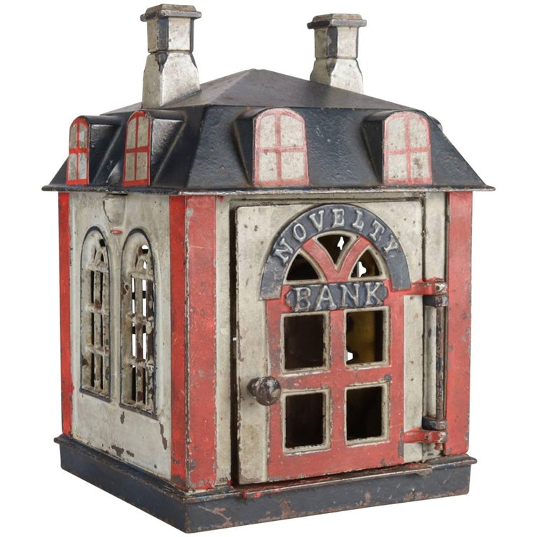 Antique Mechanical CastIron "Novelty Bank" by J.E. Stevens Orig