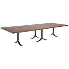 Conference Table, Reclaimed Hardwood, Sand Cast Aluminium Base by P. Tendercool