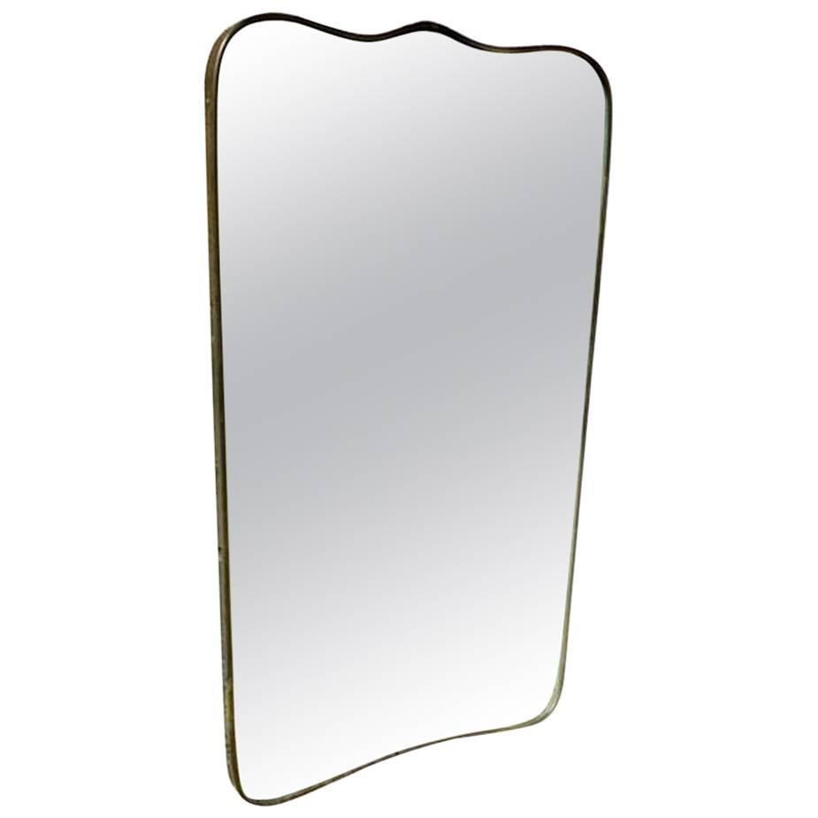 Italian Design Midcentury 1950s Brass Mirror