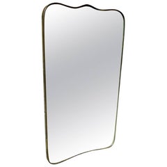Italian Design Midcentury 1950s Brass Mirror