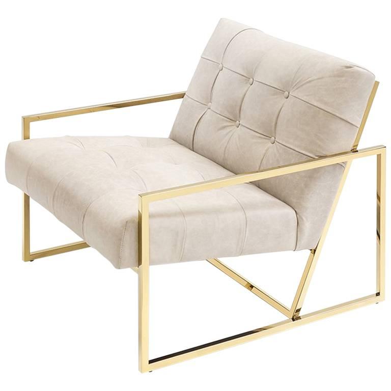 Matrix Armchair in Gold Finish For Sale