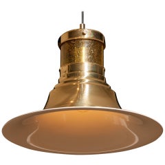 1970s, Brass and Glass Pendant Lamp by Börje Claes for Norelett, Sweden