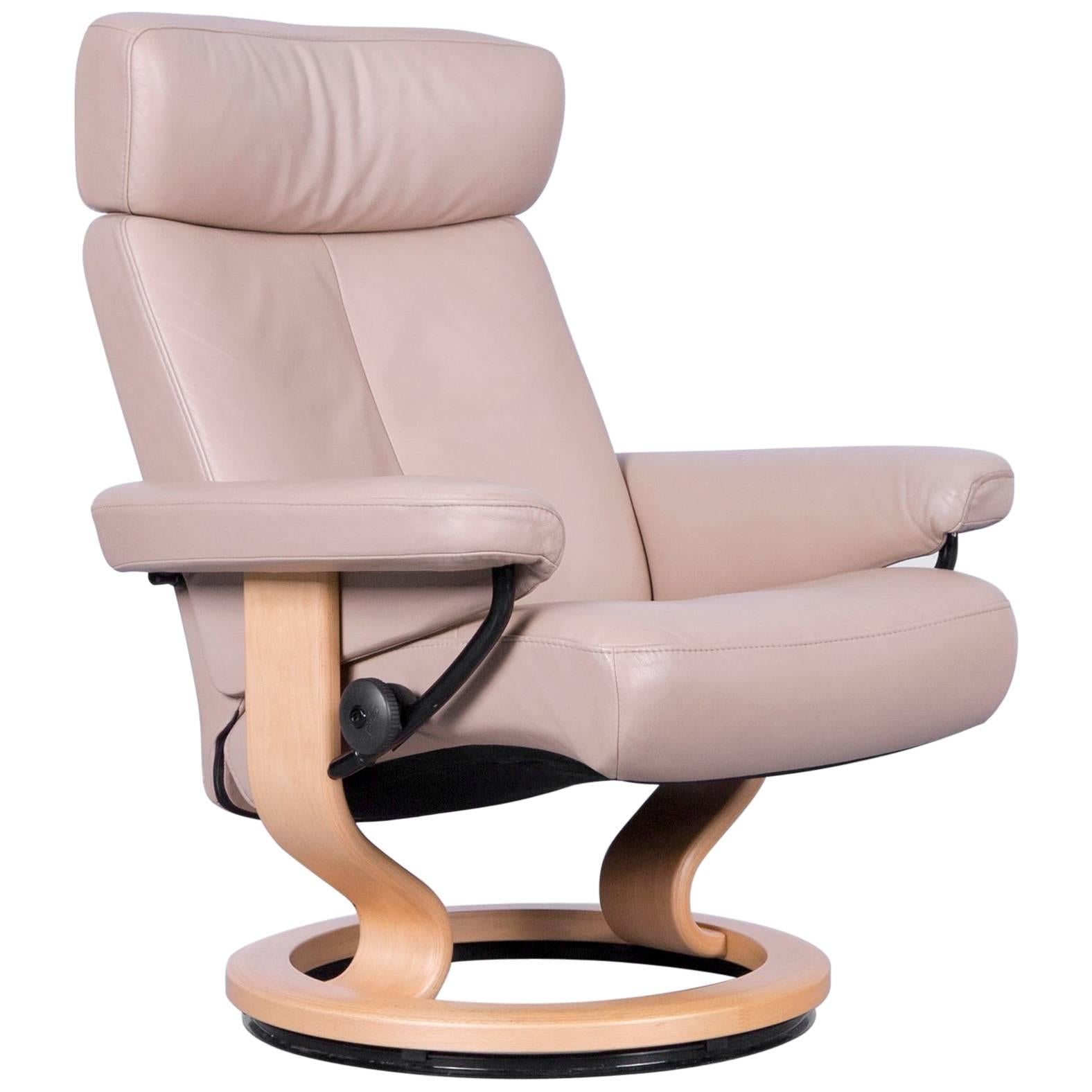 Ekornes Stressless Orion Armchair Beige Leather Modern Recliner Chair Designer For Sale