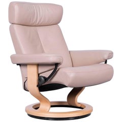Ekornes Stressless Orion Armchair Beige Leather Modern Recliner Chair Designer
