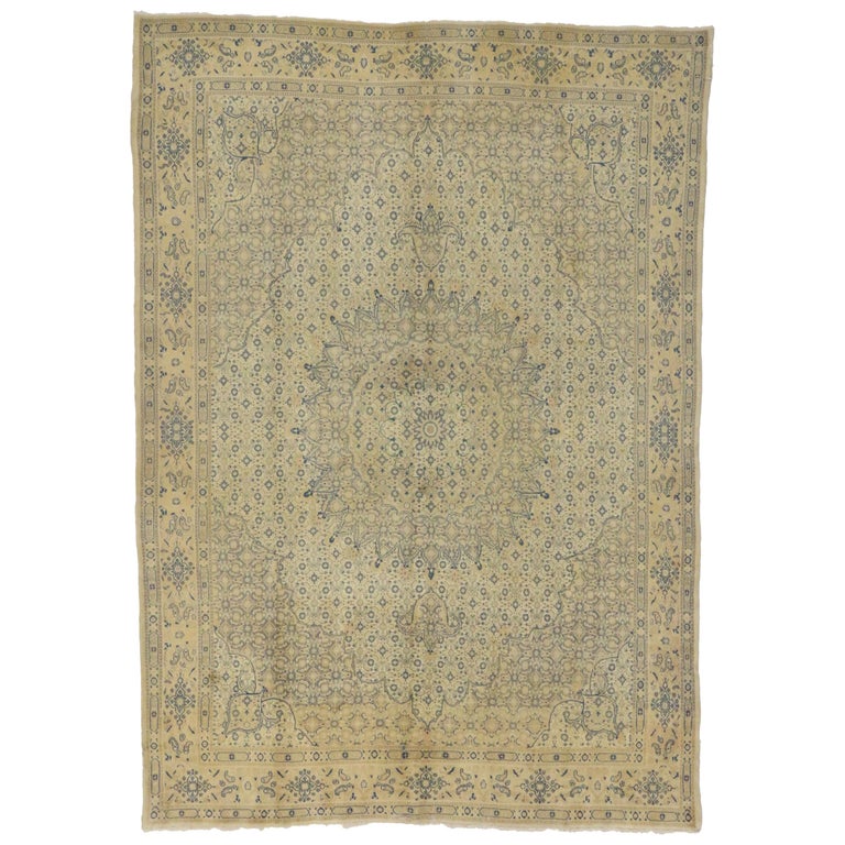 Vintage Persian Khoran Area Rug With French Country Style For Vintage Persian Khoran Area Rug With French Country Style For