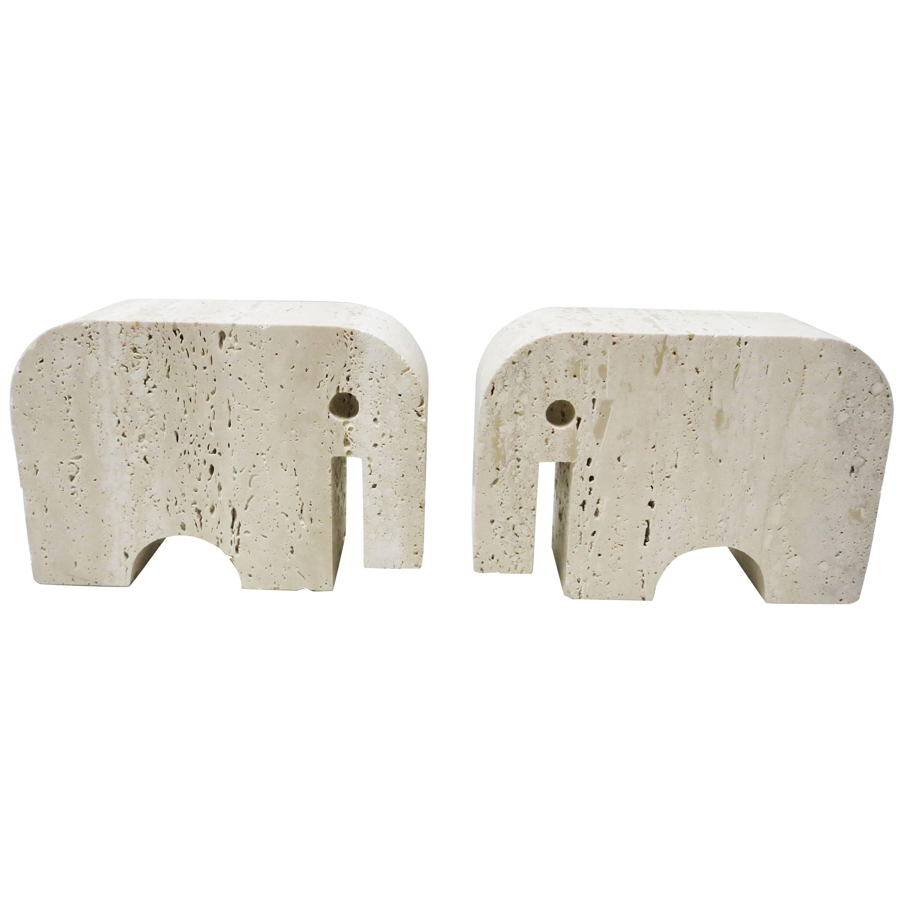 Pair of Bookends Elephants Fratelli Mannelli, 1970