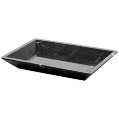 Handmade Black Marquina Marble Tray / Plate with Edges