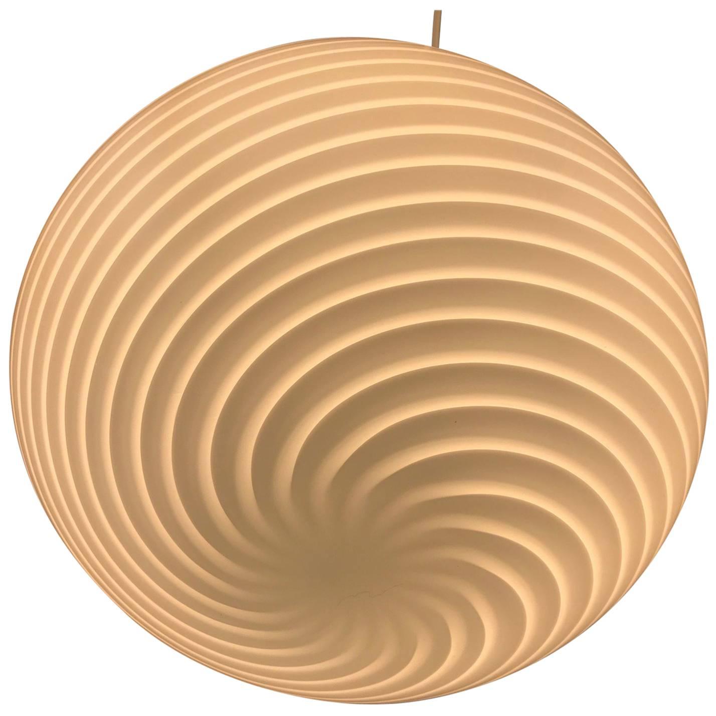 Venini Style Murano Glass Globe Pendant, 1970