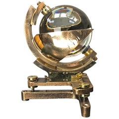 Vintage 1940s Campbell Stokes British Cast Bronze, Brass and Glass Sunshine Recorder