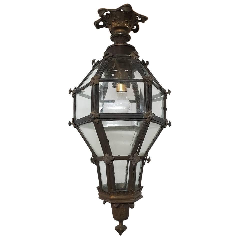 20th Century Large Bronze Lantern