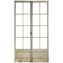 Antique Pair of French Doors in Original Paint, Unrestored