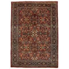 Antique Persian Mahal Rug with Traditional Federal and American Colonial Style