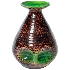 Brown and Green Ceramic Vase by Accolay