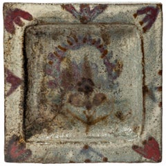 Ceramic Tray with Hand-Painted Floral Motif by Gustave Reynaud