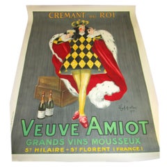 1920s Art Deco Poster by Cappiello: Veuve Amiot "King of Sparkling Wines"
