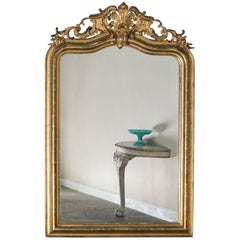 Antique French Louis Philippe Mirror with a Cartouche, circa 1890