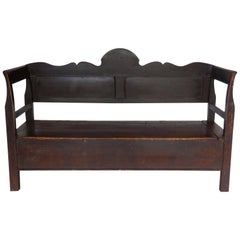 19th Century Northern European Bench with Lift Top Seat Storage