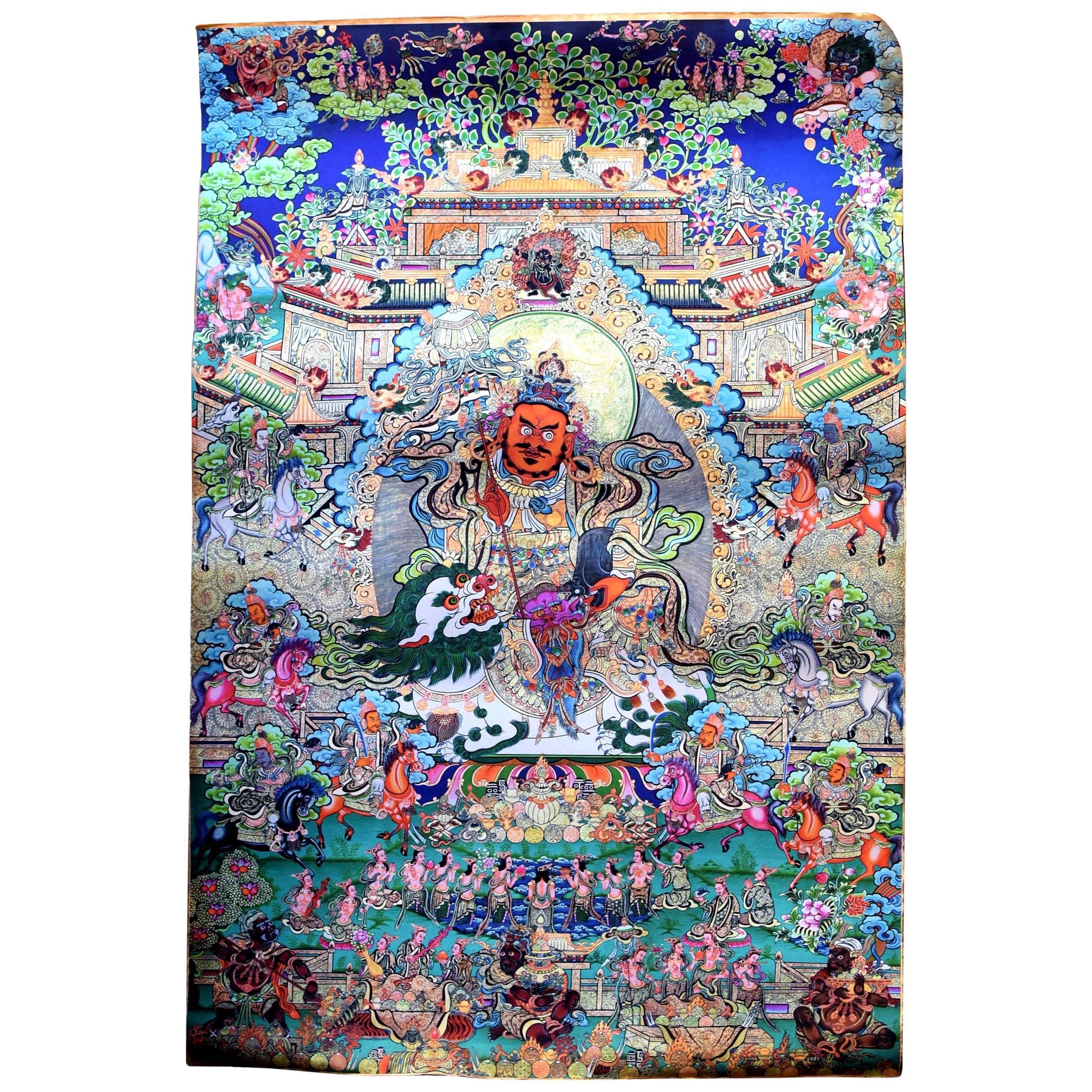 Tibetan Thangka Painting Dorje Drolo, Hand-Painted Thanka