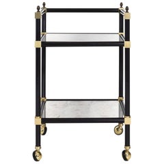Brass Bar Cart with Mirrored Shelves
