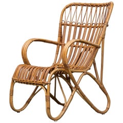 High Back Bamboo Armchair