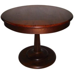 1960s Solid Walnut Wood Mid-Century Modern Pedestal Table