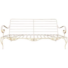1960s White Outdoor Metal Love Seat