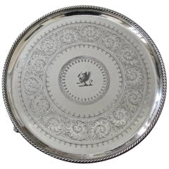 Elkington & Company Engine-Turned Silver-plate Tray Made in 1849