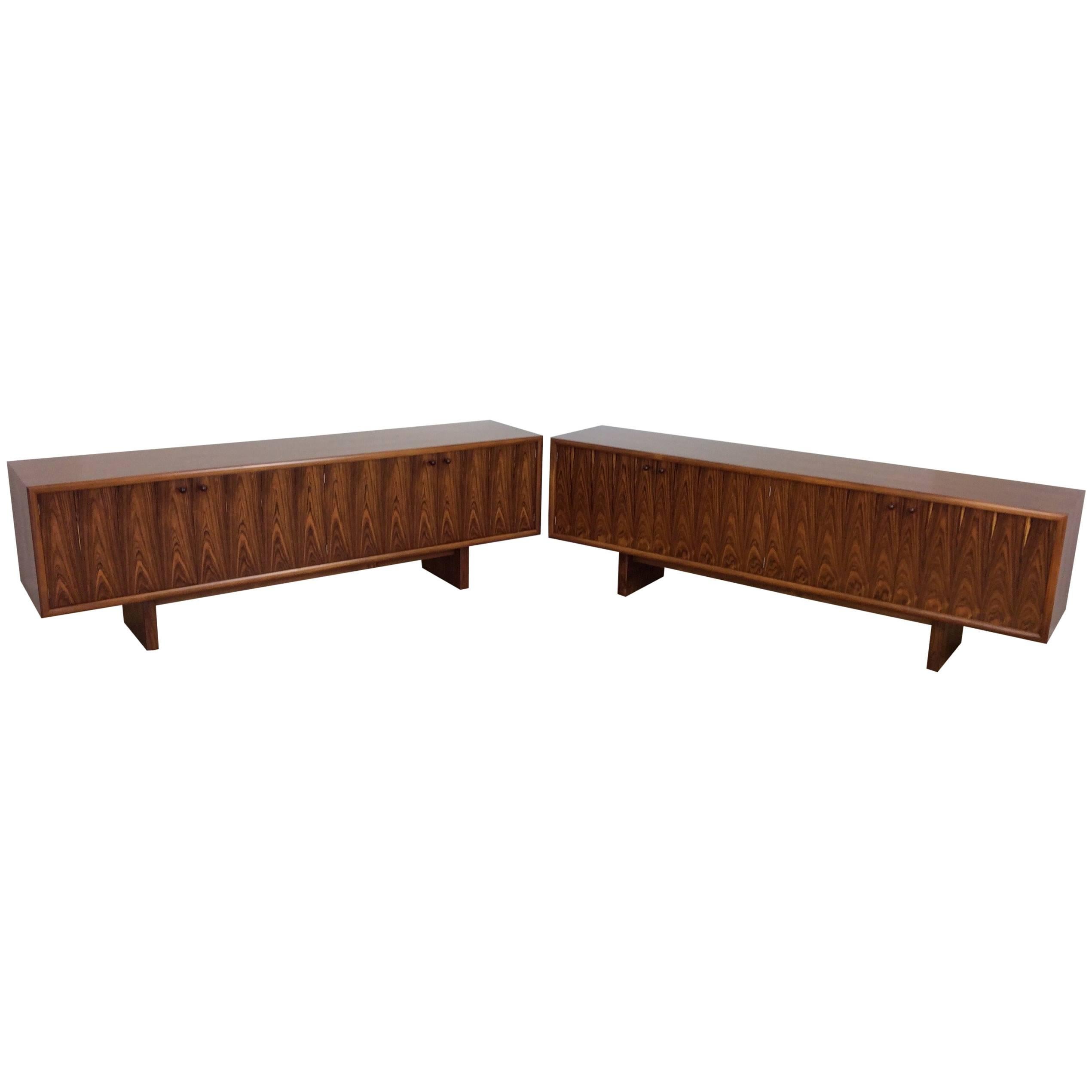 Midcentury Rosewood Sideboards Credenza Designed by Martin Hall