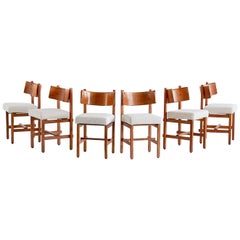 Set of Six Oak Dining Chairs by Simon Packo, Blankenberge, Belgium, 1972