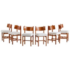 Set of Six Oak Dining Chairs by Simon Packo, Blankenberge, Belgium, 1972