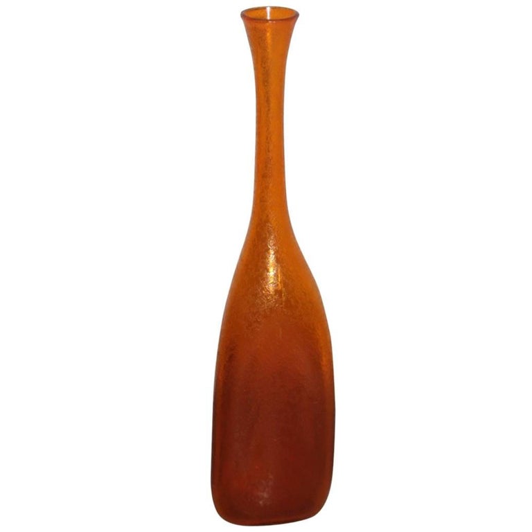 Vase Bottle by Flavio Poli for Seguso, Design 1960s Murano Art Glass For Sale