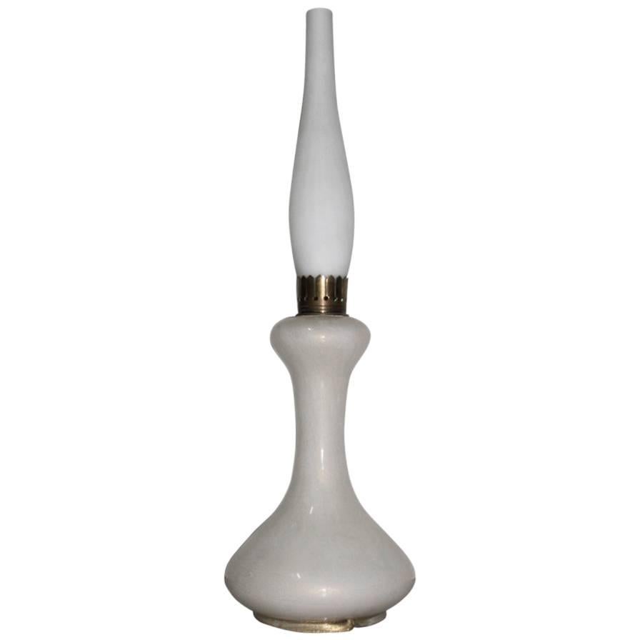 Table Lamp Seguso Design Italian Mid-Century Modern Murano Glass Gold  For Sale