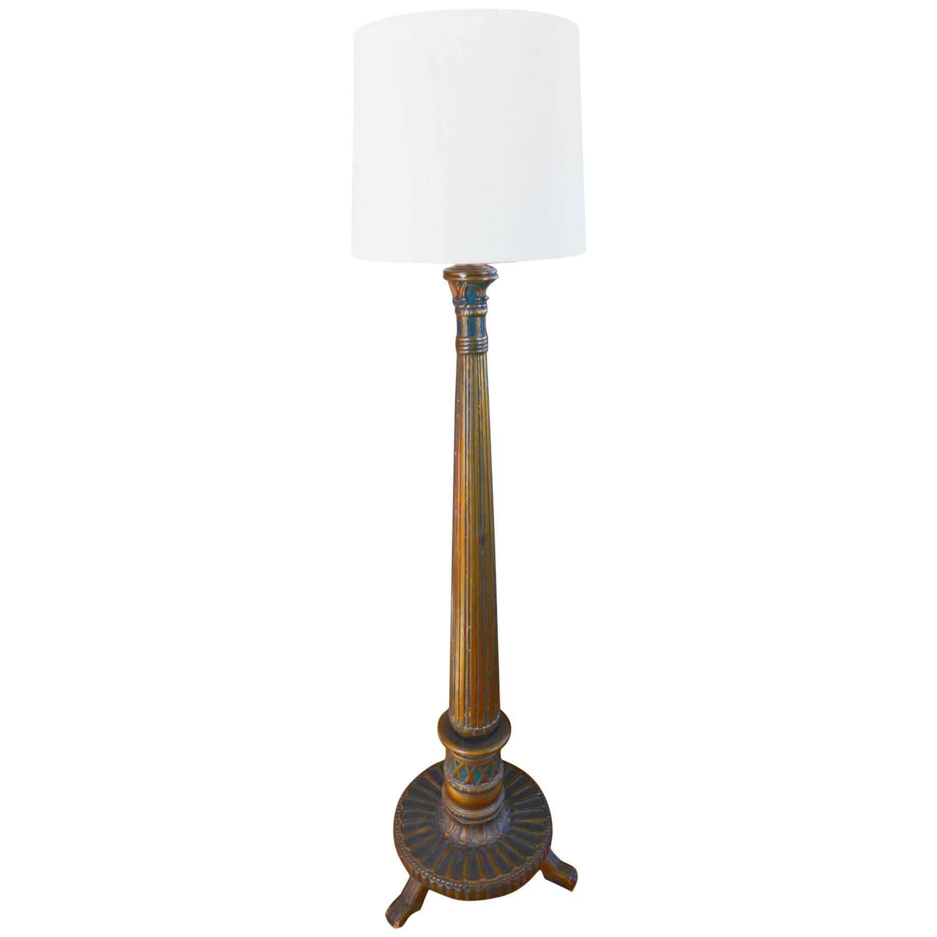 19th Century Large Giltwood Floor Lamp