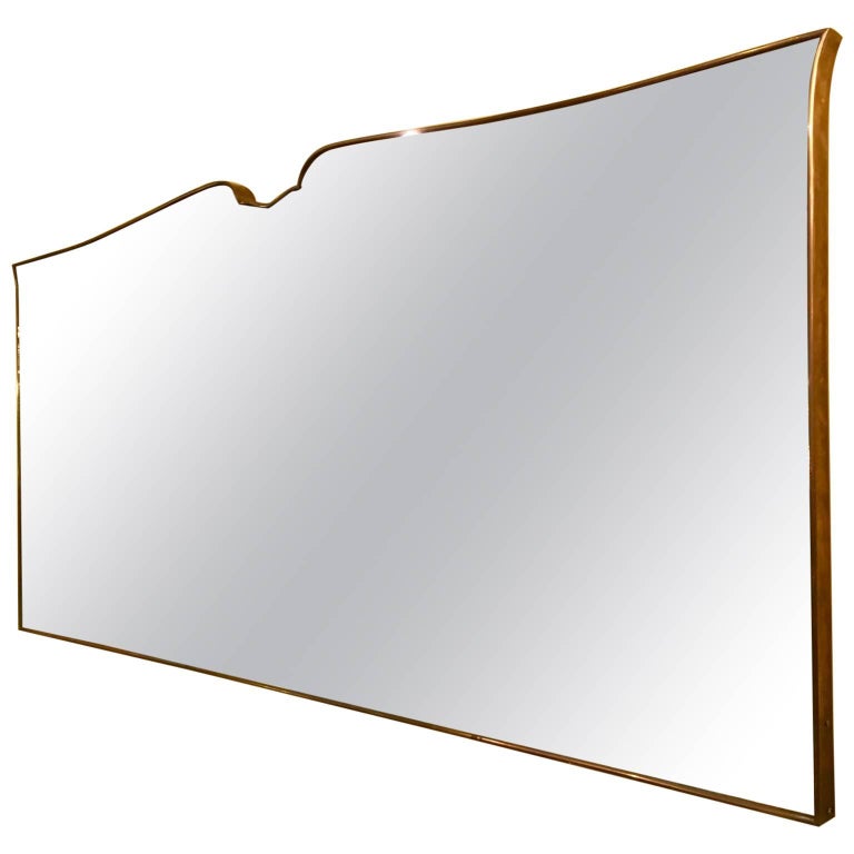Large Mid Century Italian Marbleized Mirror For Sale at 1stdibs