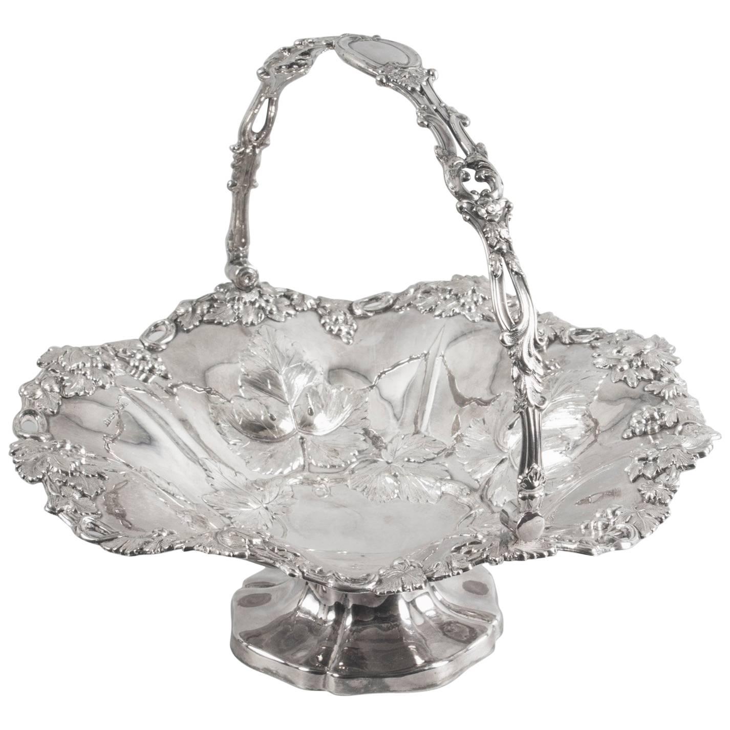19th Century Victorian Silver Plated Fruit Basket Henry Waterhouse London