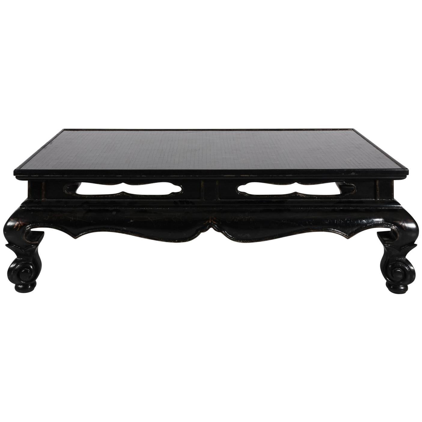Asian Black Lacquer Cocktail Table