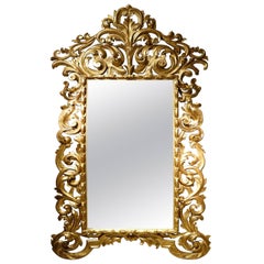 Large Richly Carved Giltwood Mirror, Italy, 18th Century