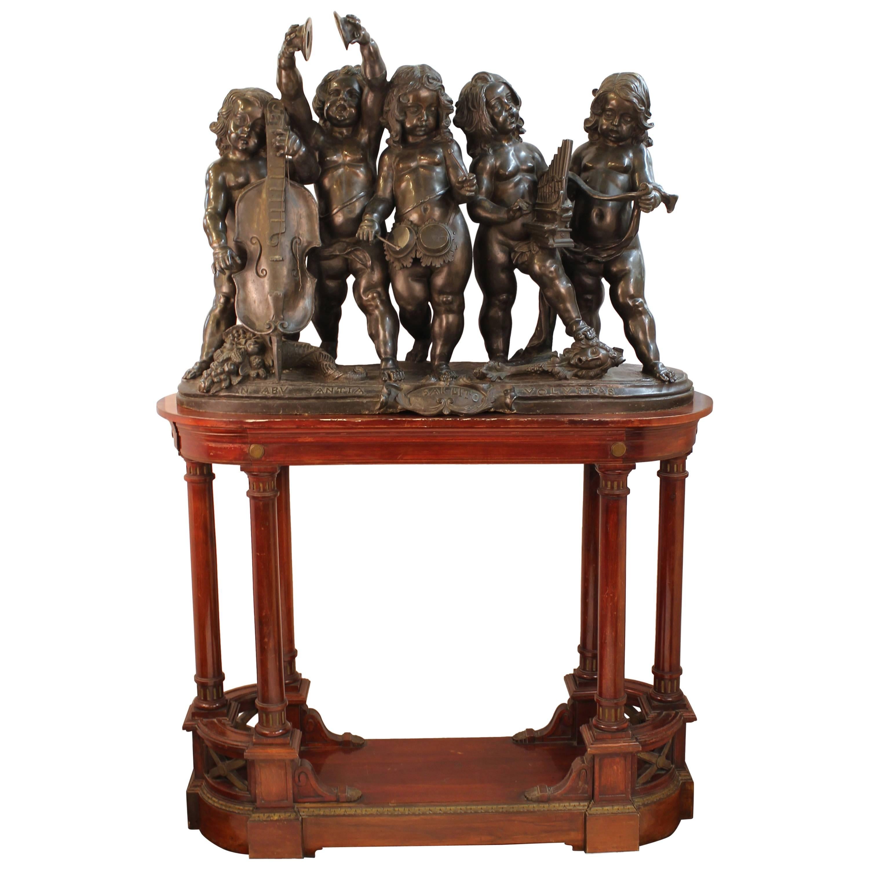 Italian Renaissance Revival Bronze Putti Concerto Attributed to Ferdiando Vichi
