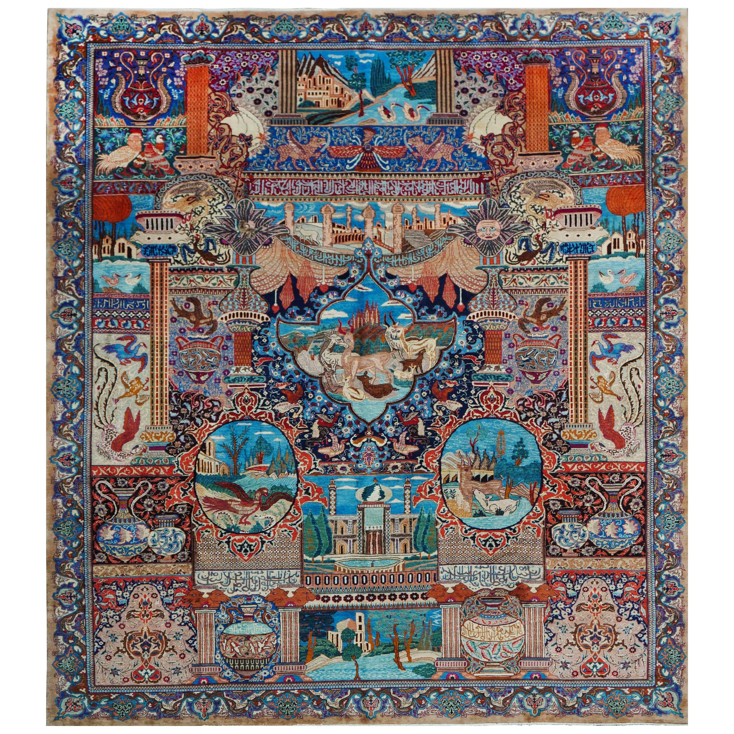 Persian Pictorial Kashmar For Sale