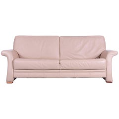 Euri Collection Designer Leather Sofa Three-Seat Beige