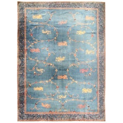 Oversized Antique Indian Blue Rug