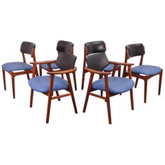 Set of Six Erik Buck Style Dining Chairs