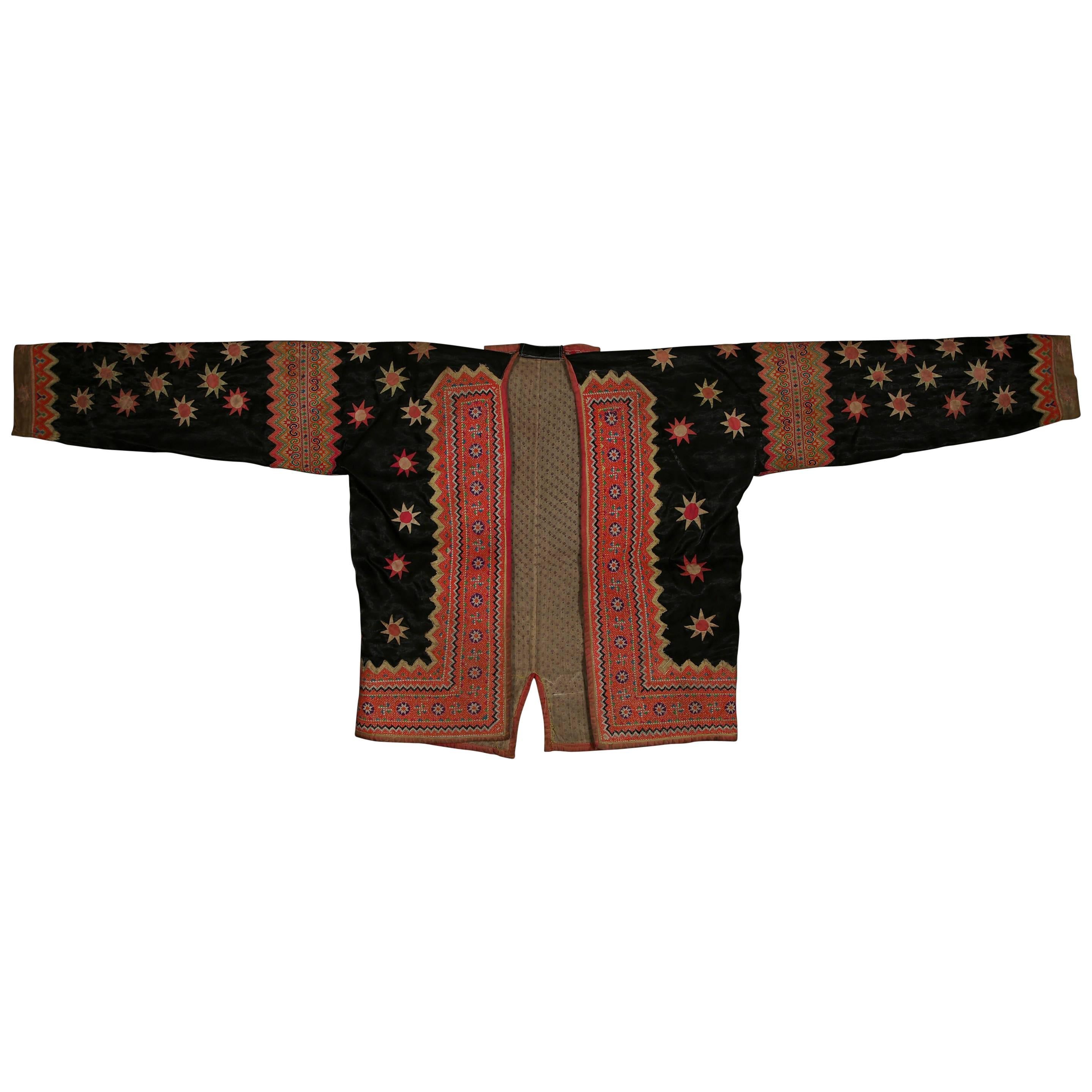 Black Star Jacket from the Hmong People, Laos, Early 20th Century For Sale