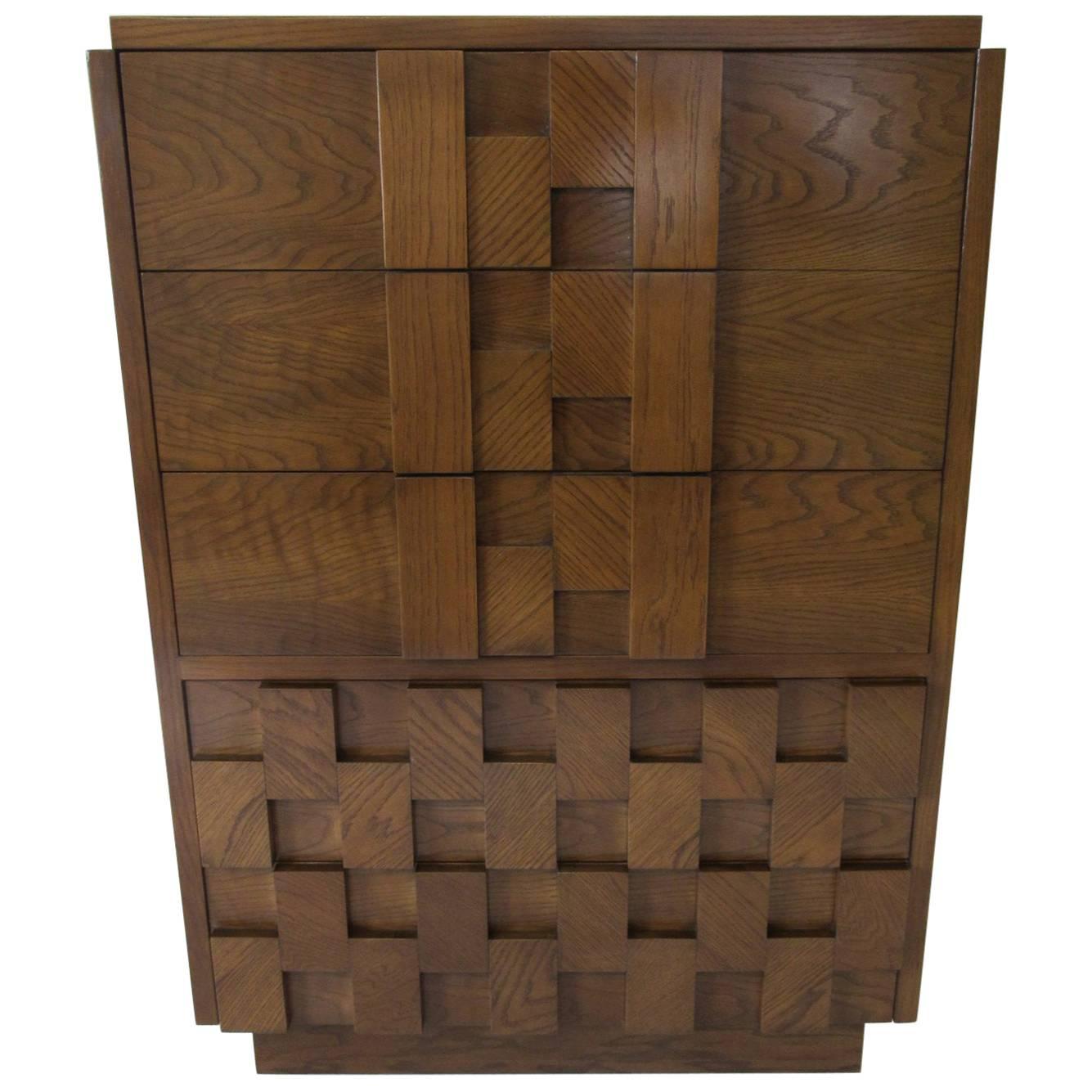 Lane Brutalist Tall Dresser or Chest