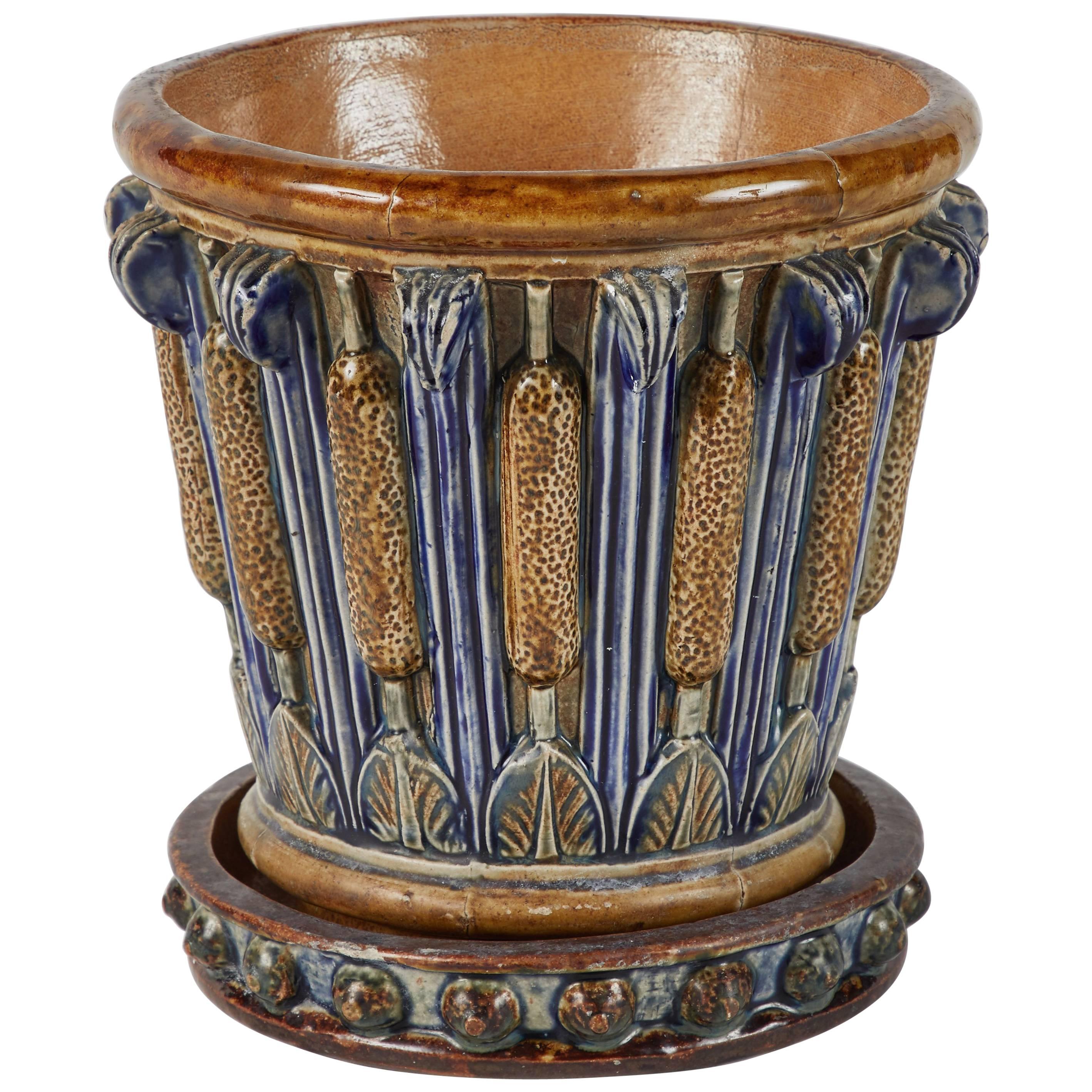 Early 20th Century Arts and Crafts Jardiniere Pot with Drip Tray