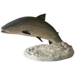 Royal Copenhagen Figurine of Leaping Salmon on Base #5456