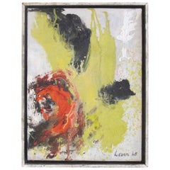 Bold American 1960s Abstract Oil on Canvas; Signed 'Levin '65'